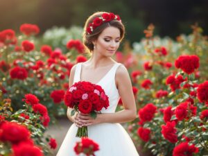 Bride in the rose garden