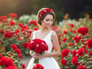 Bride in the rose garden