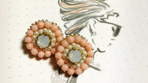 Pink spring earrings