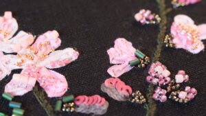 Cherry blossom bead embroidery
