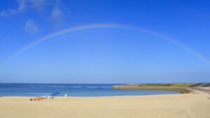 Blue sky and rainbow