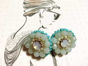 Coaching earrings green