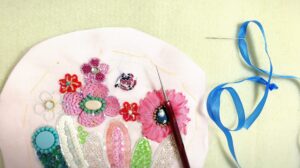 Embroidery in progress