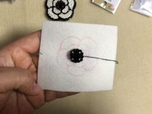 Bead embroidery in progress