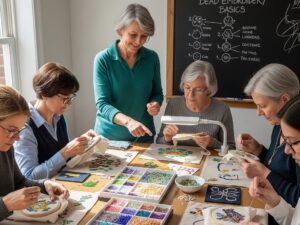Learn at a bead embroidery class