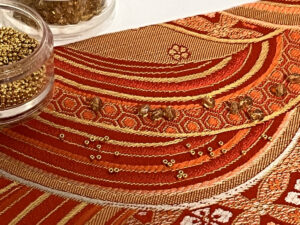 Kimono scraps and beads