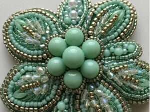 mint green brooch